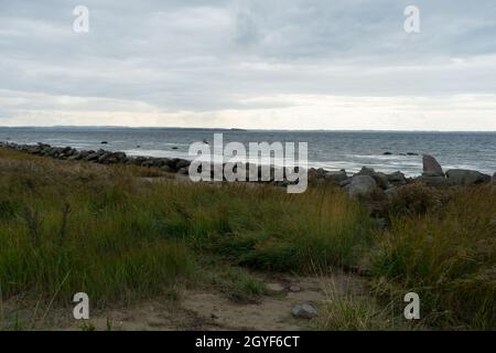 Vue sur la mer des baltes depuis le village allemand Timmendorf à l'automne Banque D'Images