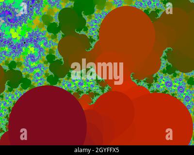 Arrière-plans fractaux colorés et mathématiques en nombres complexes Banque D'Images