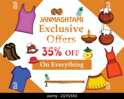 Festival hindou Janmashtami Illustration de Vecteur