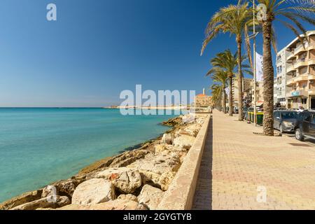 LIBAN, SUD DU LIBAN, TIRE (SOUR), RUE NABIH BERRI, MER AIGRE Banque D'Images