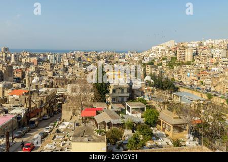 LIBAN, NORD-LIBAN, TRIPOLI, TRIPOLI VUE DEPUIS LE CHÂTEAU DE SAINT-GILLES Banque D'Images