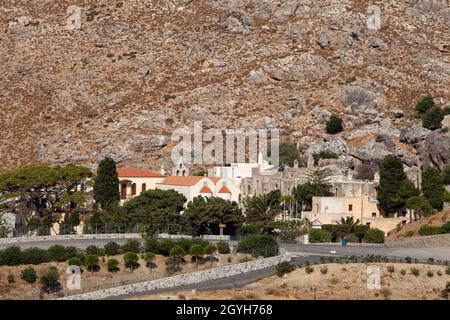 Moni Kato Monastère de Preveli, Crète, Grèce, Europe Banque D'Images