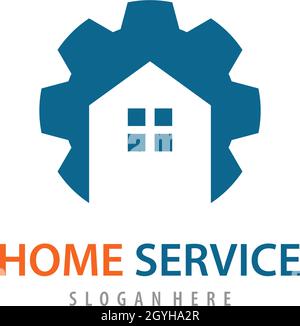 Modèle de vecteur de logo de service à domicile Illustration de Vecteur