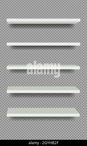 étagère blanche sur fond transparent.Objet vectoriel isolé.SPE 10 Illustration de Vecteur