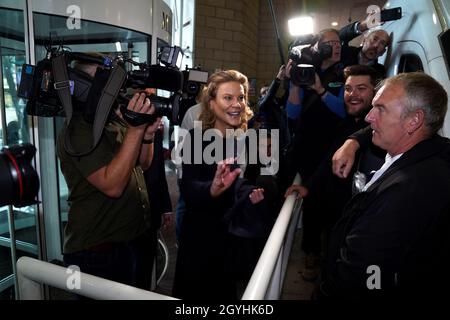 Le financier Amanda Staveley arrive à St James' Park, Newcastle.La fin de l'ère Mike Ashley a suscité des célébrations et des controverses dans une mesure égale, les nouveaux propriétaires de Newcastle ayant ciblé des trophées tandis que les groupes de défense des droits de l'homme les ont accusés de violations des droits de l'homme.Date de la photo: Vendredi 8 octobre 2021. Banque D'Images