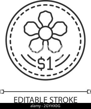 Icône linéaire de conception de pièces de monnaie Illustration de Vecteur