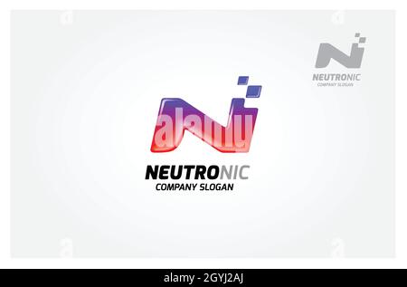 Illustration du logo du vecteur neutronique.Vecteur de conception de logo N de la lettre d'entreprise.Logo lettre N pour la technologie. Illustration de Vecteur