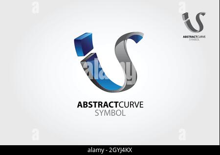 Symbole de courbe de fer abstraite du vecteur 3D.Ce modèle de logo Premium est idéal pour les agences, les marques, les entreprises, le marketing, les applications modernes, multimédia,etc Illustration de Vecteur