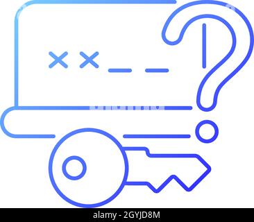 Oubli de l'icône de vecteur linéaire de gradient de mot de passe Illustration de Vecteur