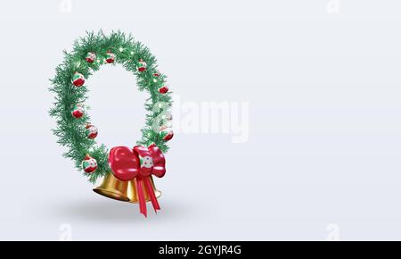 couronne de noël 3d drapeau du Burundi, vue de gauche Banque D'Images