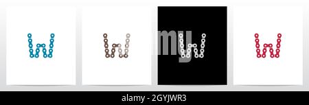 Forme de chaîne lettre logo Design W Illustration de Vecteur