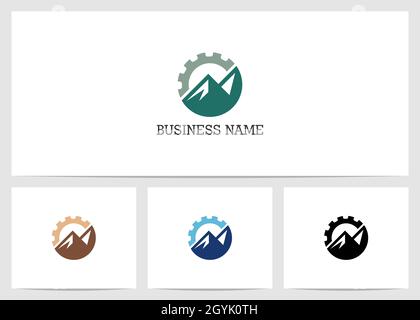 Logo Gear and Mountain Illustration de Vecteur