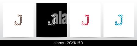 Forme de chaîne lettre logo Design J Illustration de Vecteur