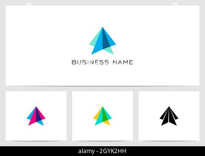 Triangles à plusieurs couches formant le logo de la tête de flèche Illustration de Vecteur