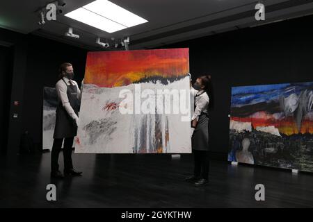 Œuvres de Jean-Michel Basquiat , Peter Doig ,david Hockney , Bridget Riley ,Radiohead x Stanley Donwood , comment disparaître complètement 9-15 octobre partenaire de Christie avec thom Yorke de radiohead pour présenter des œuvres de Stanley Donwood , créées pour l'album Kid A ,Offert en premier ouvert le 5-19 octobre 2021 .1-54 redéfinir la tendance - les histoires en train de se rendre 9-15 octobre 2021 .Bold Black British ), sous la direction d'Aindrea Emelife , jusqu'au 21 octobre Christie's , en partenariat avec la conservatrice visionnaire Aindrea Emelife , présentera l'héritage des artistes Black British . Banque D'Images