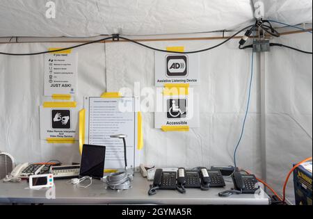 Guayanilla, PR, le 29 janvier 2020 -- Un centre de reprise après sinistre de la FEMA a ouvert ici pour aider les survivants du récent séisme de magnitude 6.4.Photo de Liz Roll/FEMA Banque D'Images