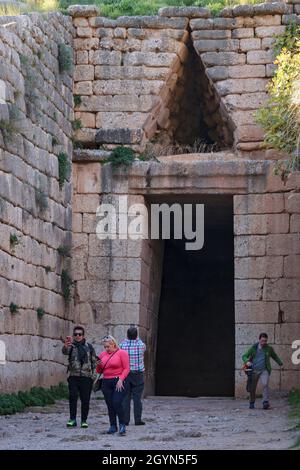 MICENAE, GRÈCE, JANVIER - 2020 - vue extérieure du célèbre tombeau d'agamemnon, zone de micaenas, grèce Banque D'Images