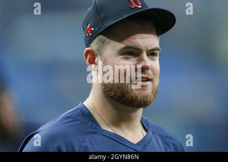 Saint-Pétersbourg, Floride.États-Unis; Boston Red Sox deuxième baseman Christian Arroyo (39) à la pratique avant le match avant la série de division de la Ligue américaine à Tropic Banque D'Images