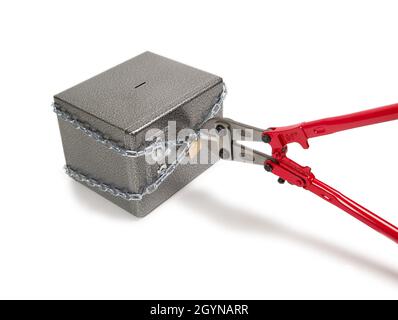 Chaîne de coupe avec coupe-boulons Banque D'Images