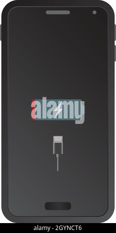 Illustration de stock vectoriel de téléphone portable, batterie faible, charge, smartphone Illustration de Vecteur