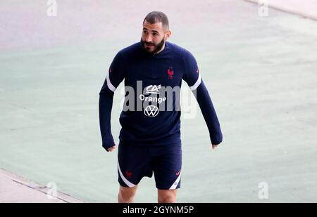 Turin, Italie.08 octobre 2021.Karim Benzema de France lors de la formation de l'équipe française en préparation de la finale de la Ligue des Nations de l'UEFA le 8 octobre 2021 au Stadio Olimpico Grande Torino à Turin, Italie - photo Jean Catuffe / DPPI crédit: DPPI Media/Alamy Live News Banque D'Images