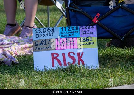 St. Paul, Minnesota.Arrêtez la manifestation du mandat.Manifestation pour mettre fin aux mandats et passeports relatifs aux vaccins.Mouvement anti-vaccin. Banque D'Images