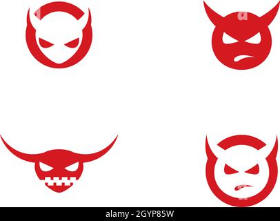 Modèle vectoriel du logo Devil Illustration de Vecteur