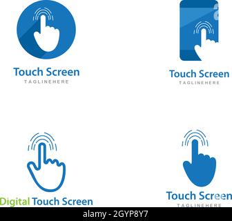 Vecteur du logo de la technologie d'écran tactile numérique Illustration de Vecteur