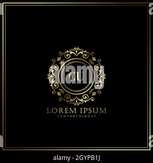 CU lettre initiale modèle de logo de luxe dans vecteur pour restaurant, Royalty, Boutique, café, Hôtel, Heraldic, bijoux, mode et autres vecteur illustrat Illustration de Vecteur