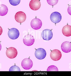 Motif de Noël sans coutures avec boules, illustration simple à motif vectoriel plat Illustration de Vecteur