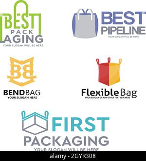 Design du logo d'achat de sac d'emballage commercial pour les entreprises de vente au détail Illustration de Vecteur