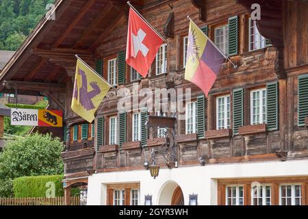 Restaurant de chalet suisse - Simmental, Berner Oberland, Suisse Banque D'Images