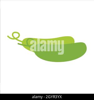 Deux symboles vectoriels de concombre de légumes de conception plate. Illustration de Vecteur