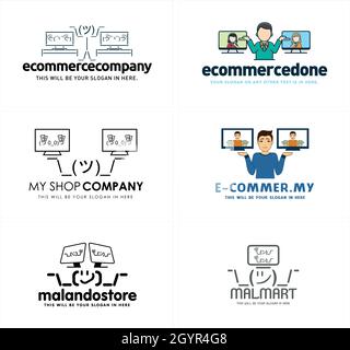 Ensemble d'informateur marketing publicité logo design Illustration de Vecteur