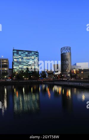 Le bassin Huron, Salford Quays, Manchester, Lancashire, Angleterre,ROYAUME-UNI Banque D'Images