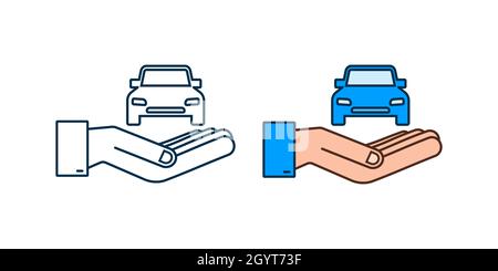 Voiture à main, design parfait pour toutes les utilisations.Illustration vectorielle de dessin animé. Illustration de Vecteur