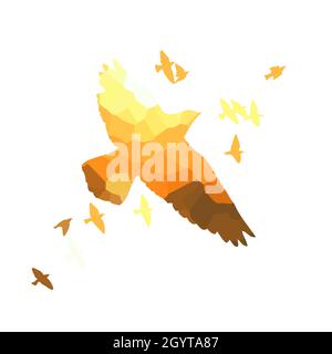 Abstraction oiseaux volant et coucher de soleil.Illustration vectorielle Illustration de Vecteur