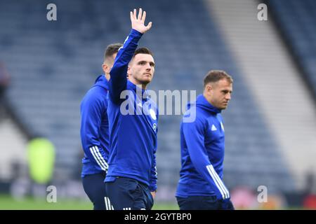 Glasgow, Écosse, Royaume-Uni.9 octobre 2021.Andrew Robertson d'Écosse avant le match de qualification de la coupe du monde de la FIFA à Hampden Park, Glasgow.Crédit photo à lire: Neil Hanna / Sportimage crédit: Sportimage / Alay Live News Banque D'Images