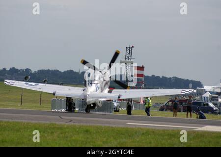 P-51 Mustang 78e groupe de chasseurs USAAF Duxford, avion de chasse WW2 Banque D'Images