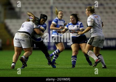 DARLINGTON, ROYAUME-UNI.9 OCTOBRE Tiana Gordon de Darlington Mowden Park Sharks et CATIE Benson of sale Sharks Women lors du match FÉMININ ALLIANZ PREMIER 15S entre le DMP Durham Sharks et sale Sharks à la Northern Echo Arena, Darlington, le samedi 9 octobre 2021.(Crédit : Chris Booth | MI News( crédit : MI News & Sport /Alay Live News Banque D'Images