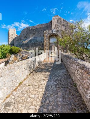 Vue panoramique à Castel San Pietro Romano, près de Rome, Lazio, Italie. Banque D'Images