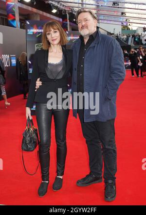 Rachael Stirling et Guy Garvey assistent à la première européenne de 'Last Night in Soho', au Royal Festival Hall de Londres pendant le BFI London film Festival.Date de la photo: Samedi 9 octobre 2021. Banque D'Images