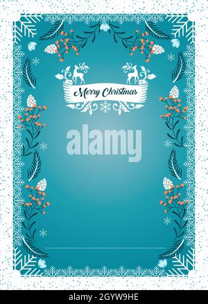 Abstrait Merry Christmas Banner Design avec espace libre et flocons de neige.Bannière moderne du nouvel an et de Noël Banque D'Images