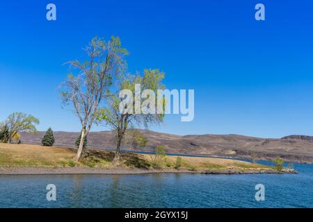 Vantage Washington public Access Area Boat Launch dans Wanapum Lake le long de 1-90 dans l'est de l'Australie occidentale Banque D'Images