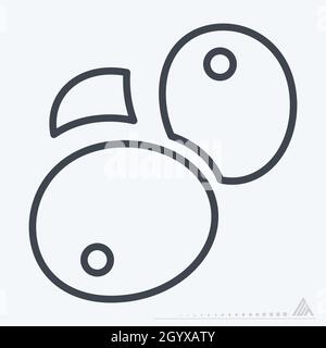 Icon Olive - style de ligne - illustration simple, contour modifiable, vecteur de modèle de conception, idéal pour les impressions, les affiches,annonces, annonces, informations Illustration de Vecteur
