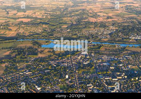 Ville de Belleville sur Saone dans le Beaujolais en France Banque D'Images