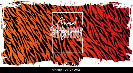 Trait de pinceau vectoriel avec motif à rayures tigre.Arrière-plan Tiger. Illustration de Vecteur