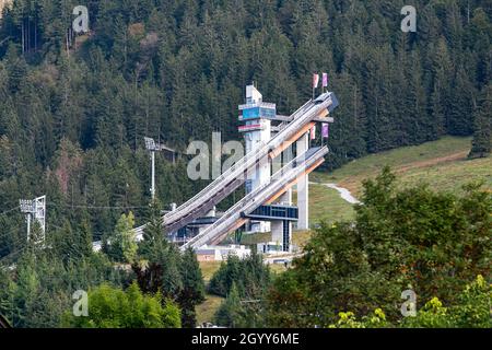 Oberstdorf - a proximité de ski-Jump, qui est l'un des quatre événements de saut à ski en hiver, Bavière, Allemagne, 21.09.2021 Banque D'Images