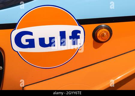 La décoration de Gulf Oil sur un Ford GT40 Banque D'Images