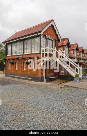 Boîte de signalisation conservée de la station once Royal à Wolferton près de Sandringham dans Norfolk Banque D'Images